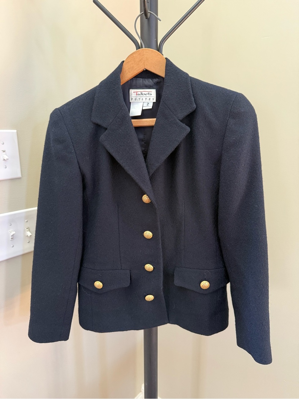 Talbots Petite navy blue  Blazer with Gold-Tone Buttons